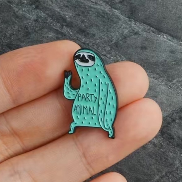 3/$25 Sloth “Party Animal” Pin - Picture 2 of 7